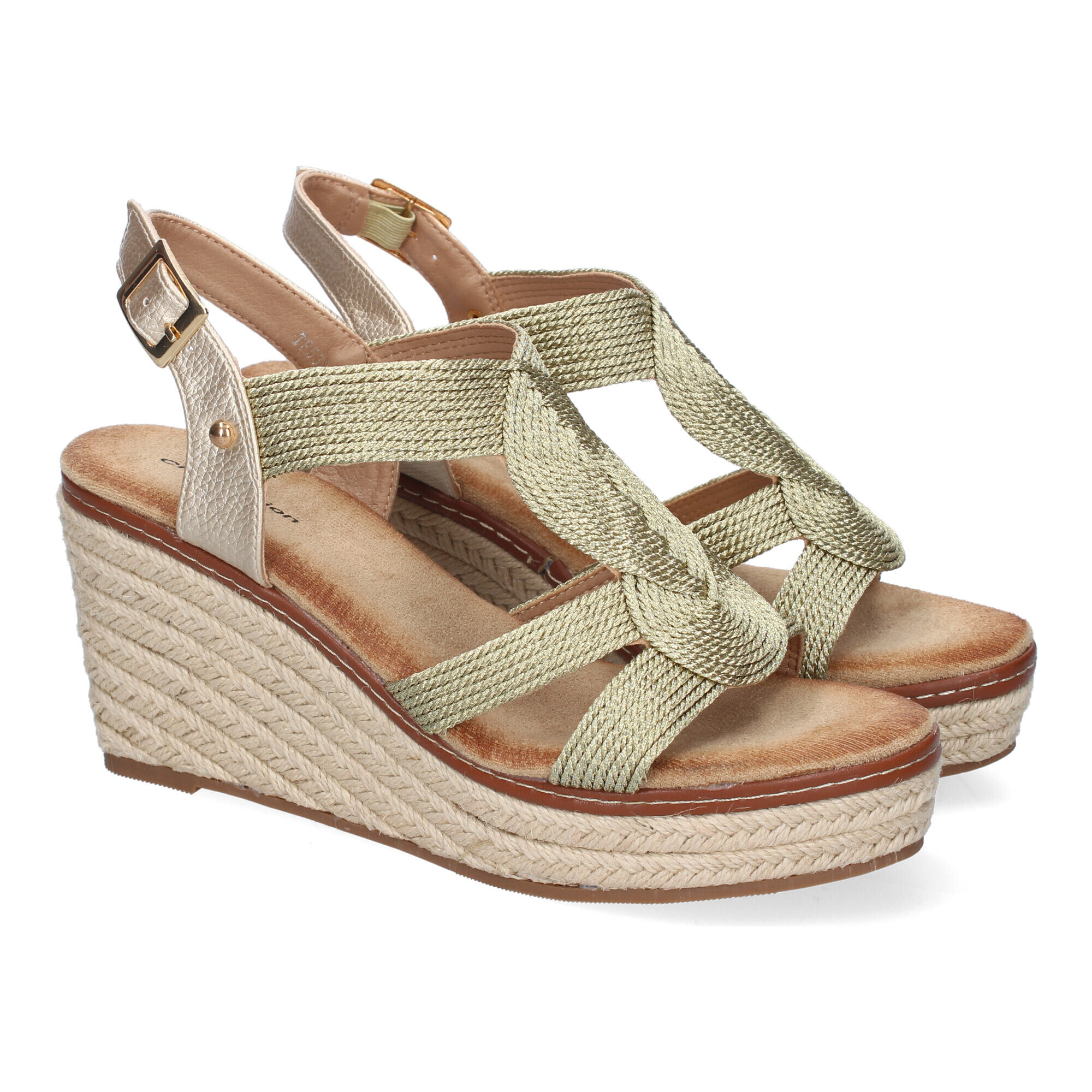 Sandalia de Cuña de Yute para Mujer, Comodas y Elegantes. Diseño Moderno Trenzado