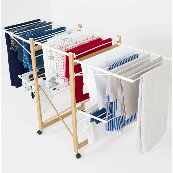 Séchoir à linge avec roulettes USHUAIA blanc 32M