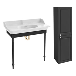 Console Cléo 1889 avec plan vasque + colonne droite + siphon or