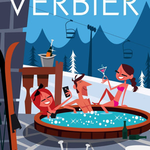 Poster de verbier Affiche + cadre en bois - Noir