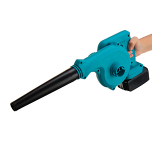 Soplador de hojas eléctrico e inalámbrico, 2x 3000mAh, 2.8 m3/min y 16000 rpm.