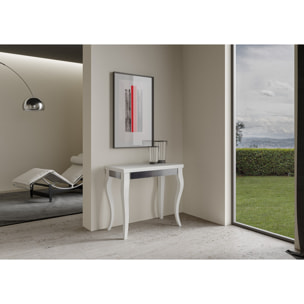 Console Olanda Librox cm.90x45 (extensible à 90) Frêne Blanc cadre Gris 142
