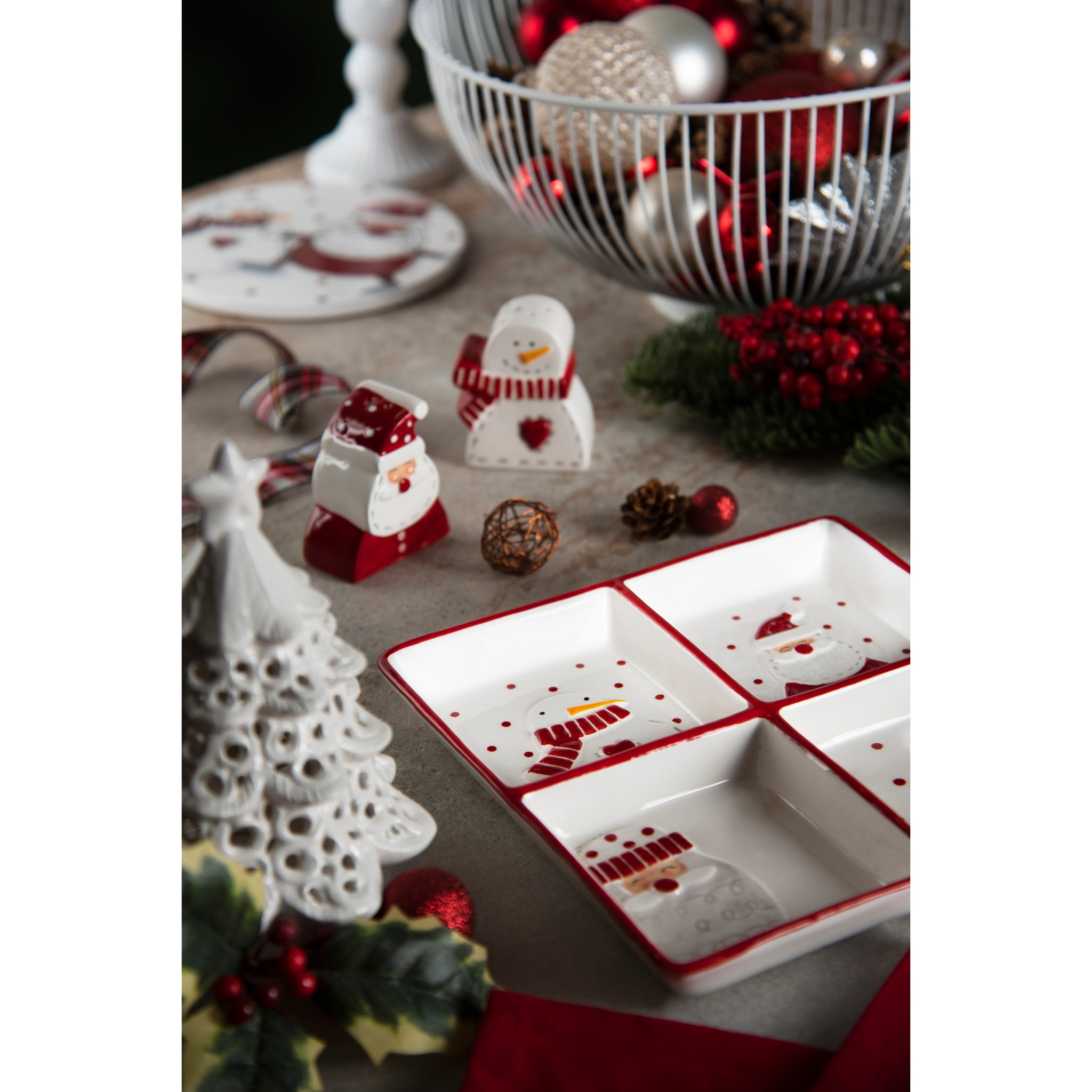 Set saliera e pepiera Excelsa – Snowman, Ceramica Multicolore