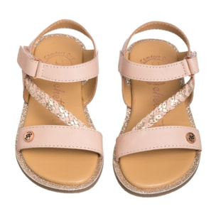 Sandalia color rosa para NIÑA confeccionada en piel