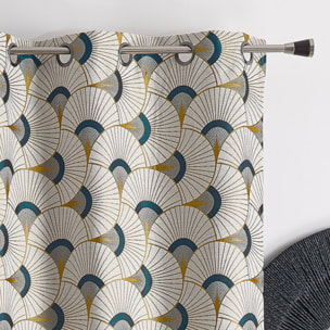 Rideau d'ameublement en jacquard - Jaune Ocre