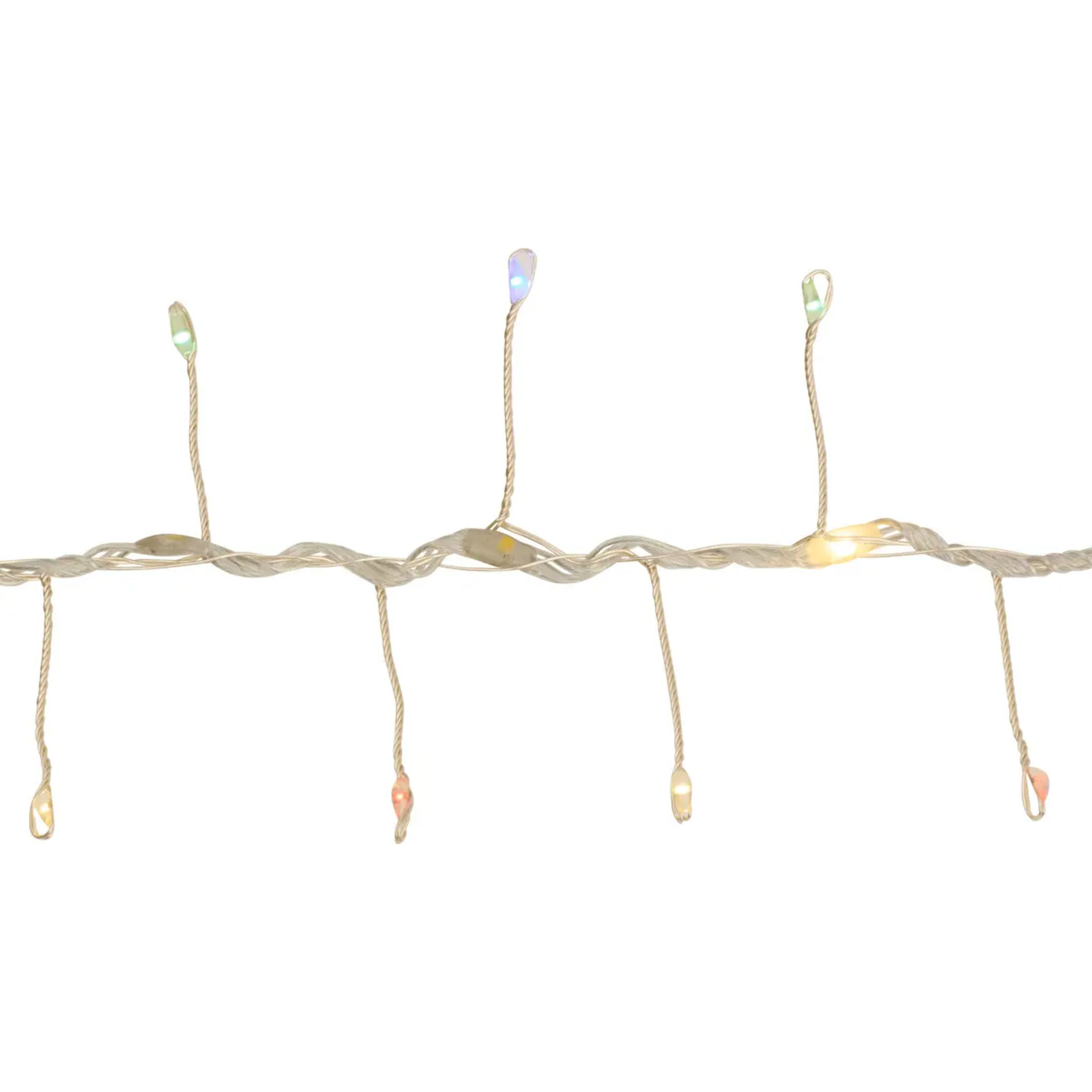 Lot de 2 guirlandes lumineuses d'extérieur 10 m 750 LED multicolore et blanc chaud fil cuivre sur secteur