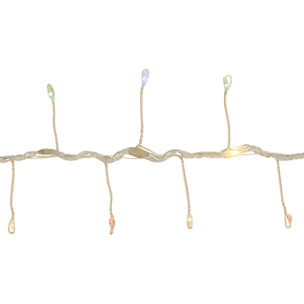 Lot de 2 guirlandes lumineuses d'extérieur 10 m 750 LED multicolore et blanc chaud fil cuivre sur secteur