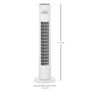 HOMCOM Ventilateur colonne tour oscillant 45 W silencieux télécommande incluse minuterie 3 modes 3 vitesses blanc