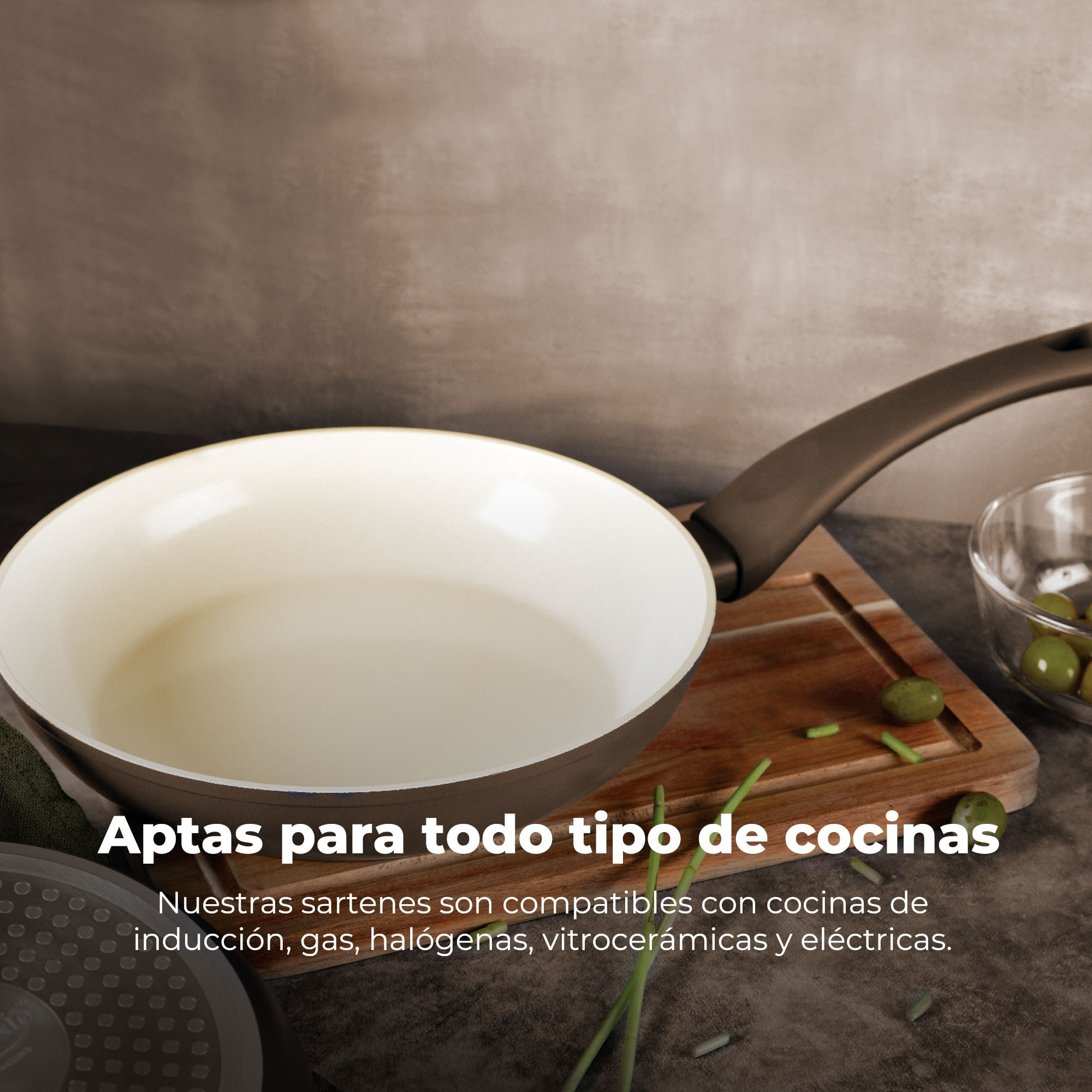 Juego de asador + wok + sartén asador en aluminio forjado de la colección 'natur'