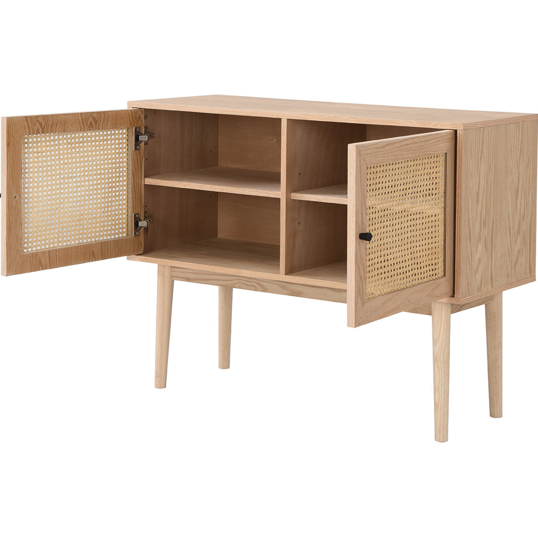 Buffet 2 portes en cannage et bois - EDEN