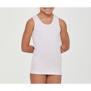 Canotta girocollo a spalla larga bimba in cotone organico