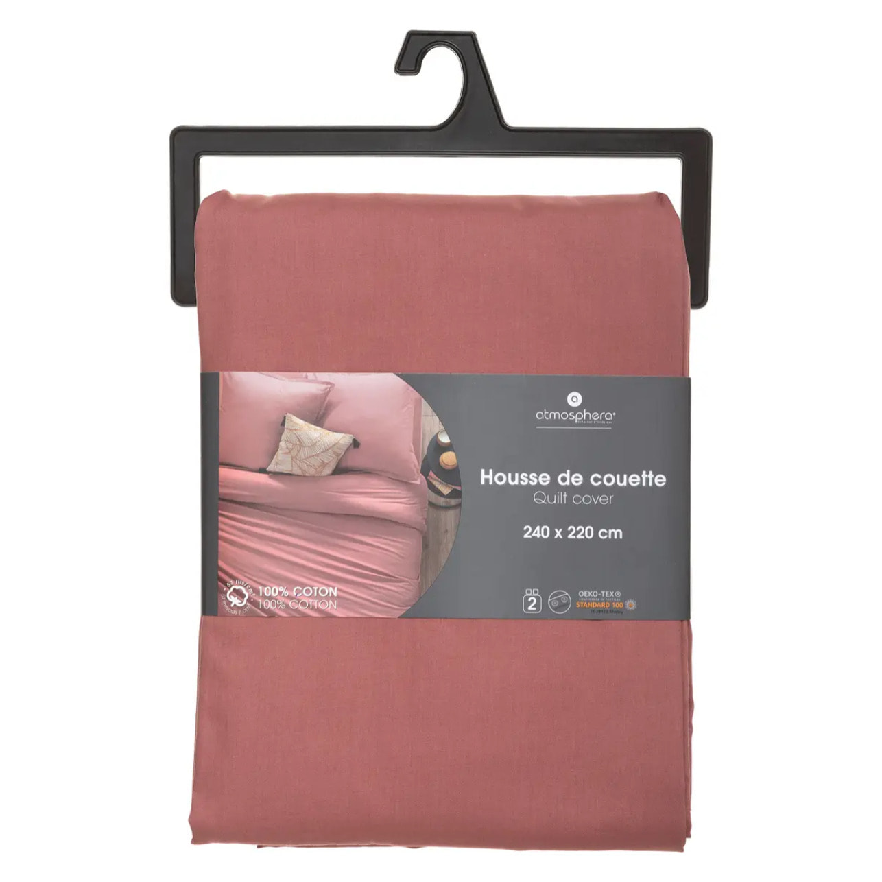 Housse de couette "Carina" coton rose blush 240x220cm