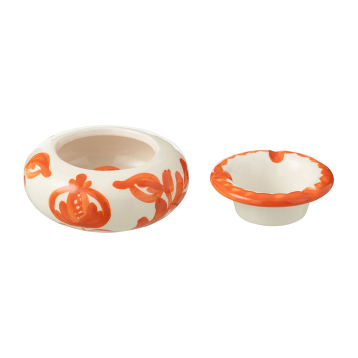 J-Line cendrier Granada - céramique - blanc/orange - small