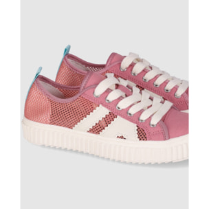 Deportivos de Tejido - Rosa - Tacón: Bajo