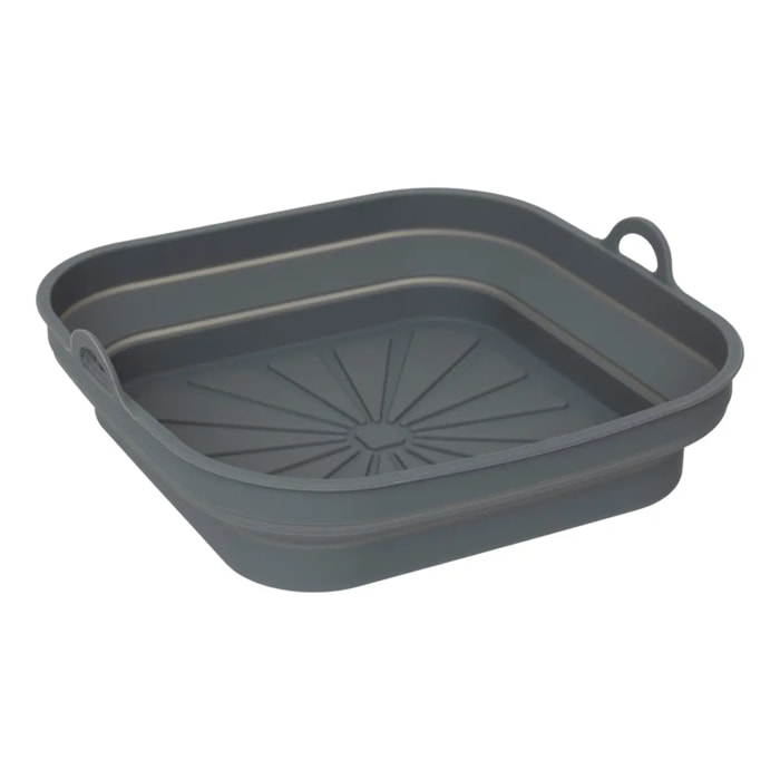 Panier Airfryer Essentiels 21x22x6,5cm gris en silicone