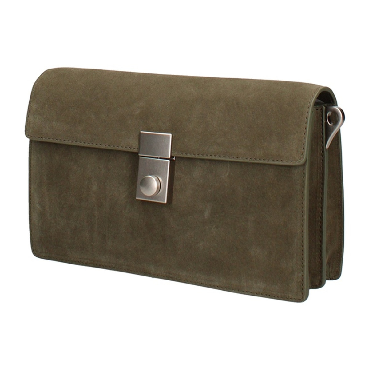 Borsa a tracolla da donna Made in Italy - Celeste Prime - Pelle scamosciata - 24.0 x 15.0 x 7.0 cm