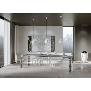 Consolle allungabile 90x40/300 cm Ghibli Cemento telaio Antracite.