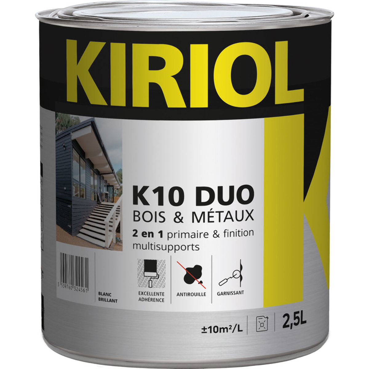 Peinture antirouille K10 Duo COMUS Brillant Blanc 2.5L - A005355