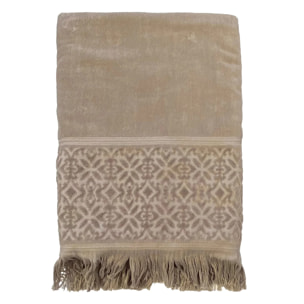 Serviette de bain éponge velours unie - Romance Taupe - 90x170cm - 460g/m²