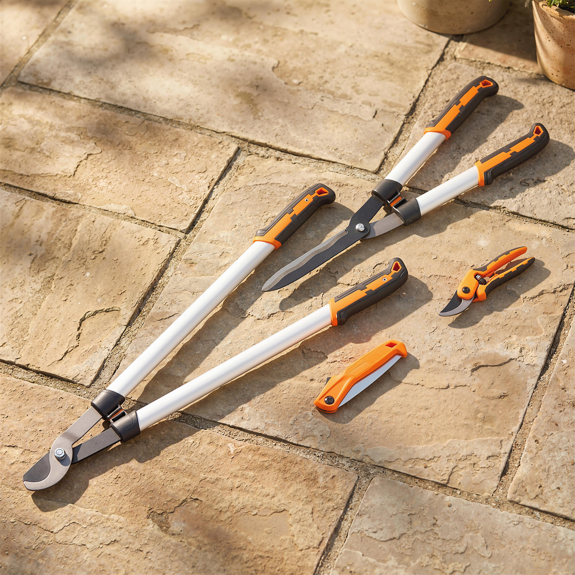 Ensemble 4 pièces taille-haies ébrancheur sécateur scie pliable