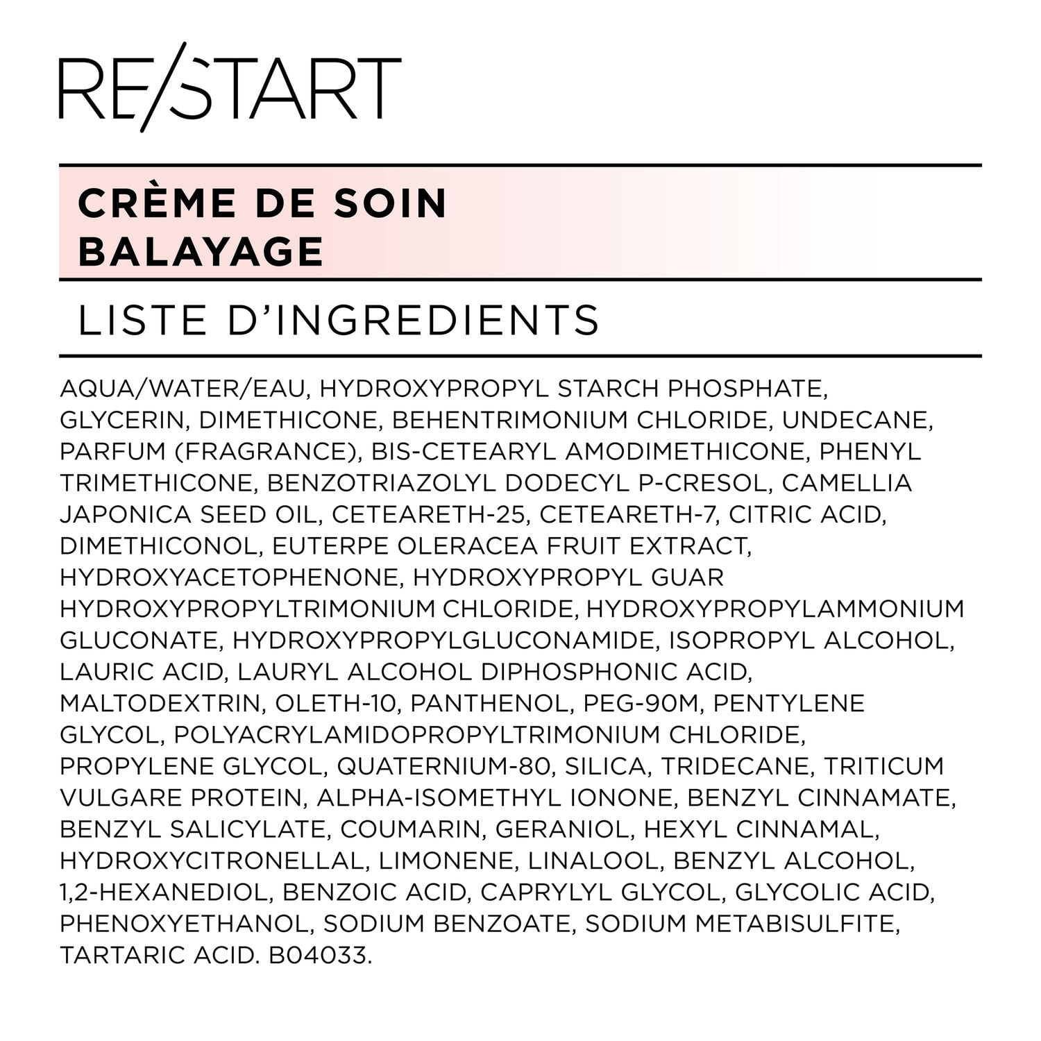 Re/Start - Crème Soin Spécial Balayage Sans Rinçage