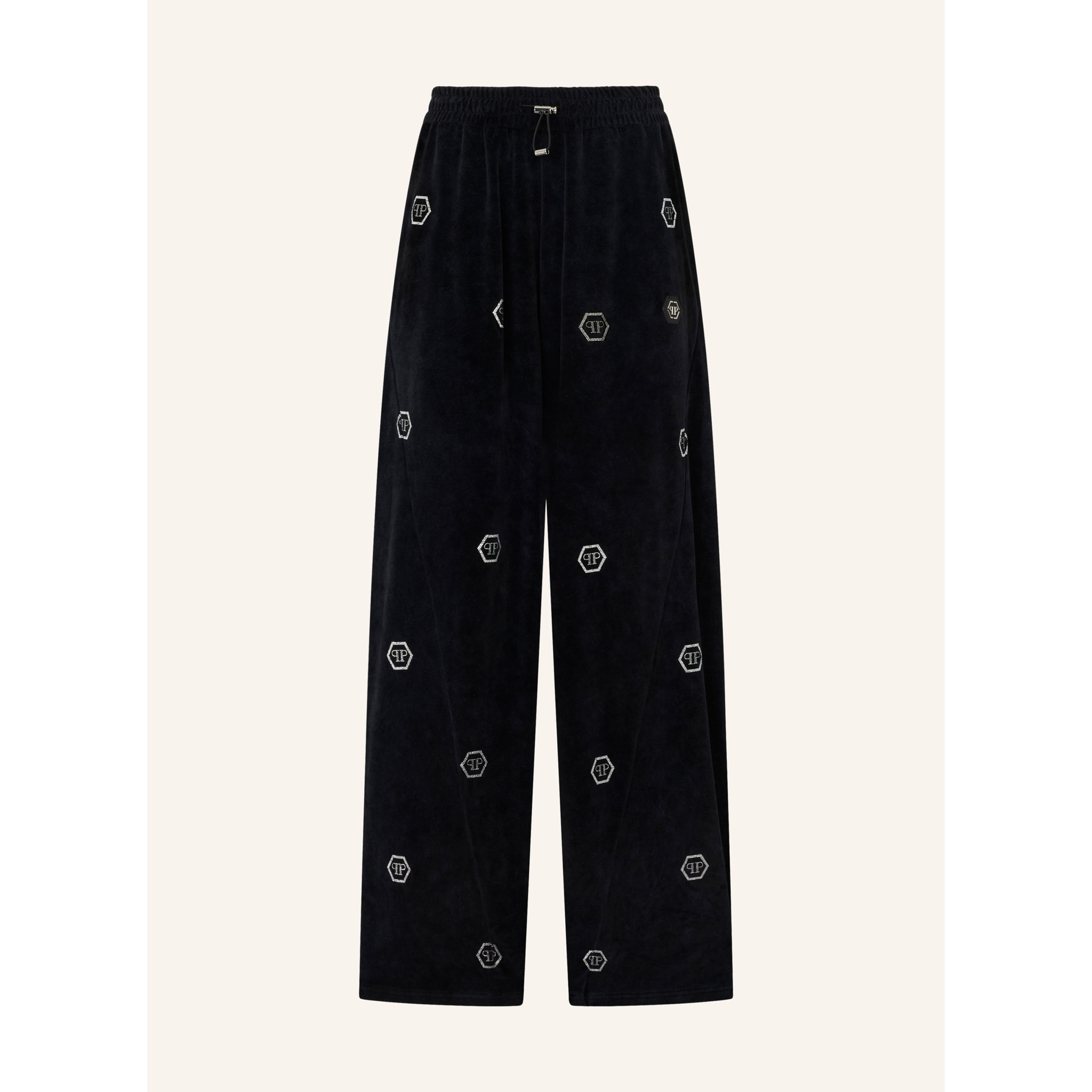 PHILIPP PLEIN Chenille Skater Fit Tracksuit Pants Monogram Strass
