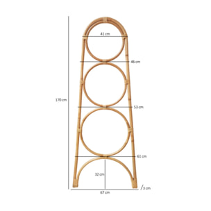 Porte-serviette en rotin de 170 cm à formes - NINON