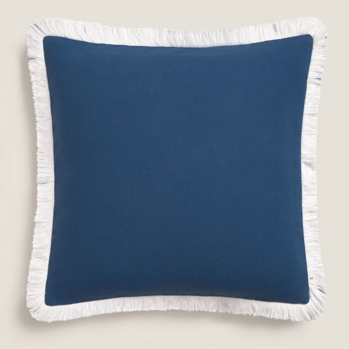 Funda de cojín con flecos en azul marino Afculac color azul marino 100% Algodón