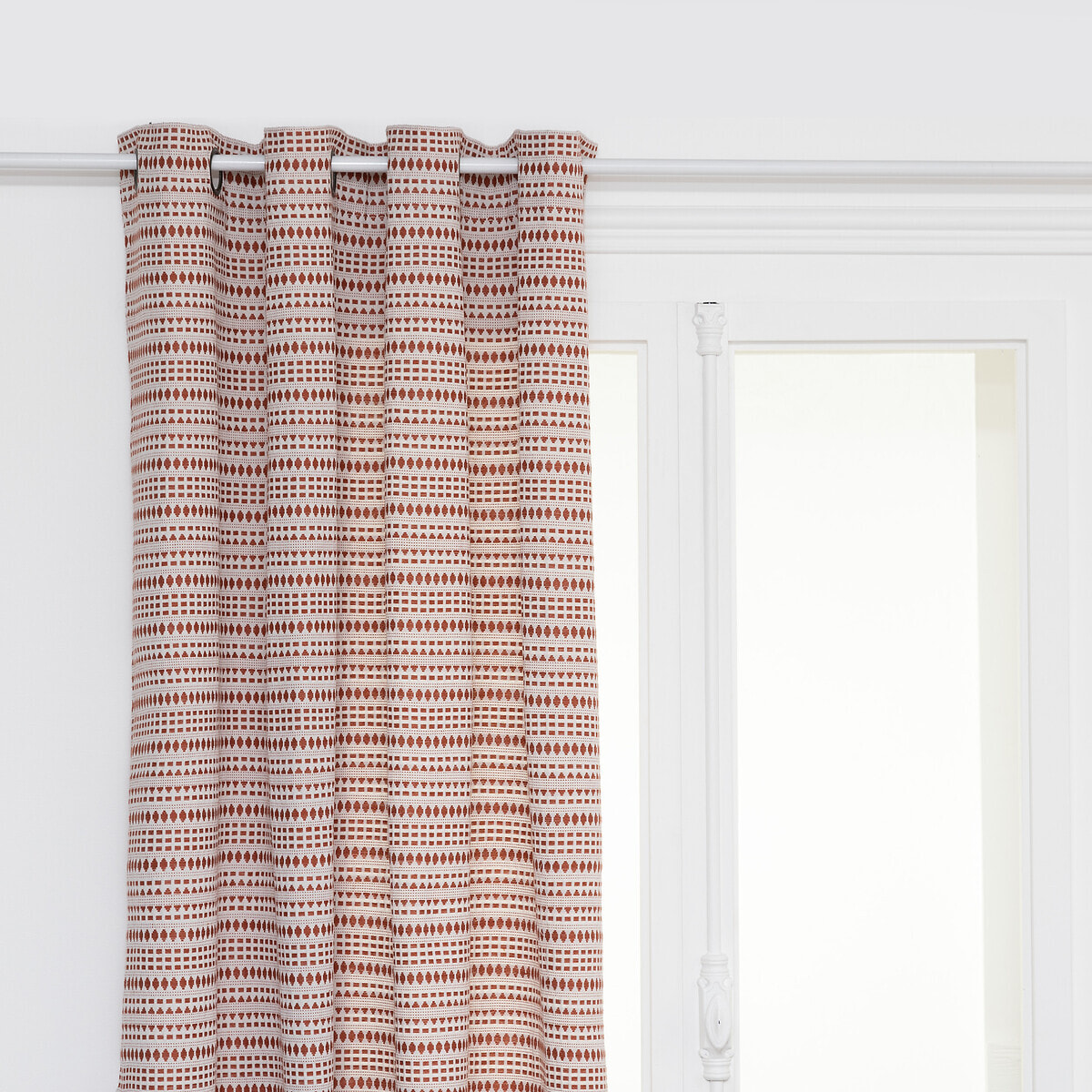 Rideau jacquard "Micah" 130x260cm rose terracotta