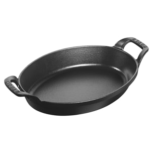 Plat à gratin, Assiette chaude, 24 cm, Noir mat