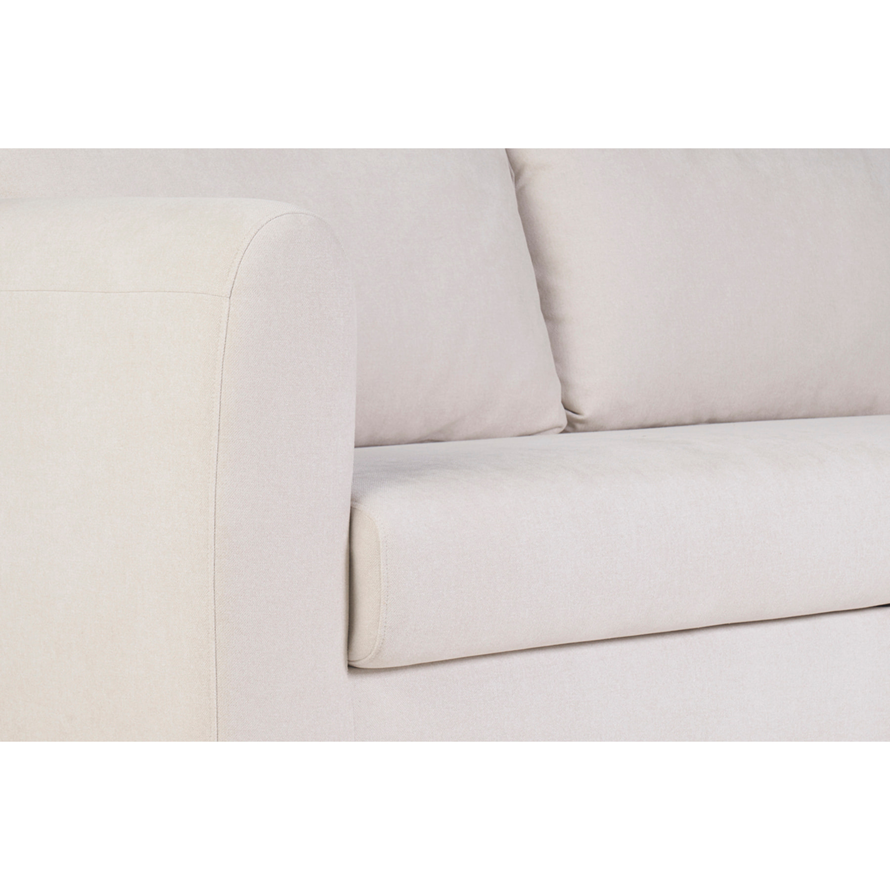 Canapé convertible 3 places en tissu effet velours beige HARLO