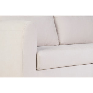Canapé convertible 3 places en tissu effet velours beige HARLO