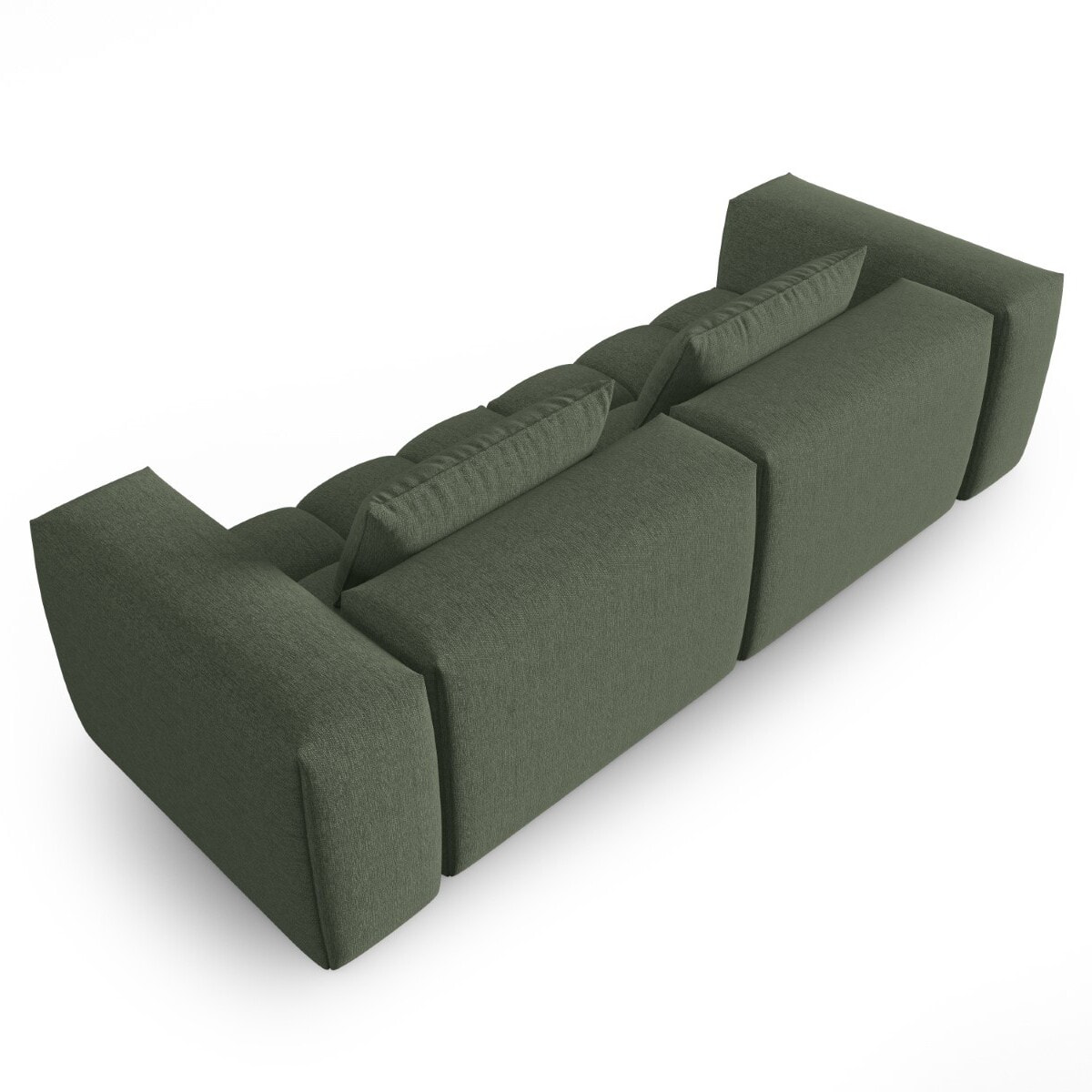 Canapé modulable "Lorella" 3 places en tissu structurel vert olive foncé