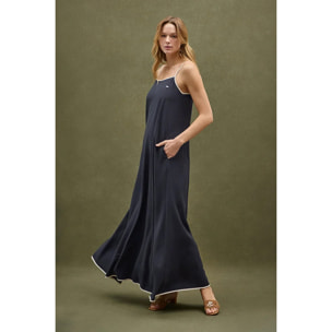 Vestido de tirantes azul marino con corte holgado Polo Club