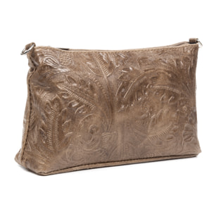 Martia Borsa a tracolla Donna. Pelle autentica Camoscio Inciso Arabesco