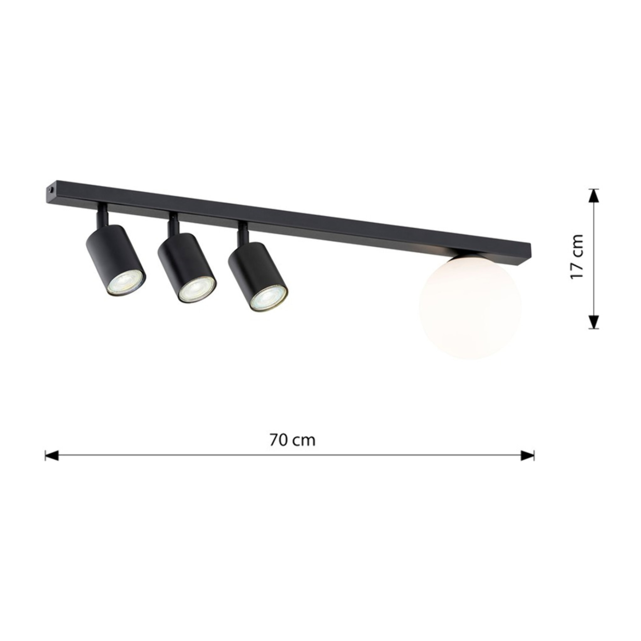 Lampada a sospensione Baster in acciaio nero opaco e vetro