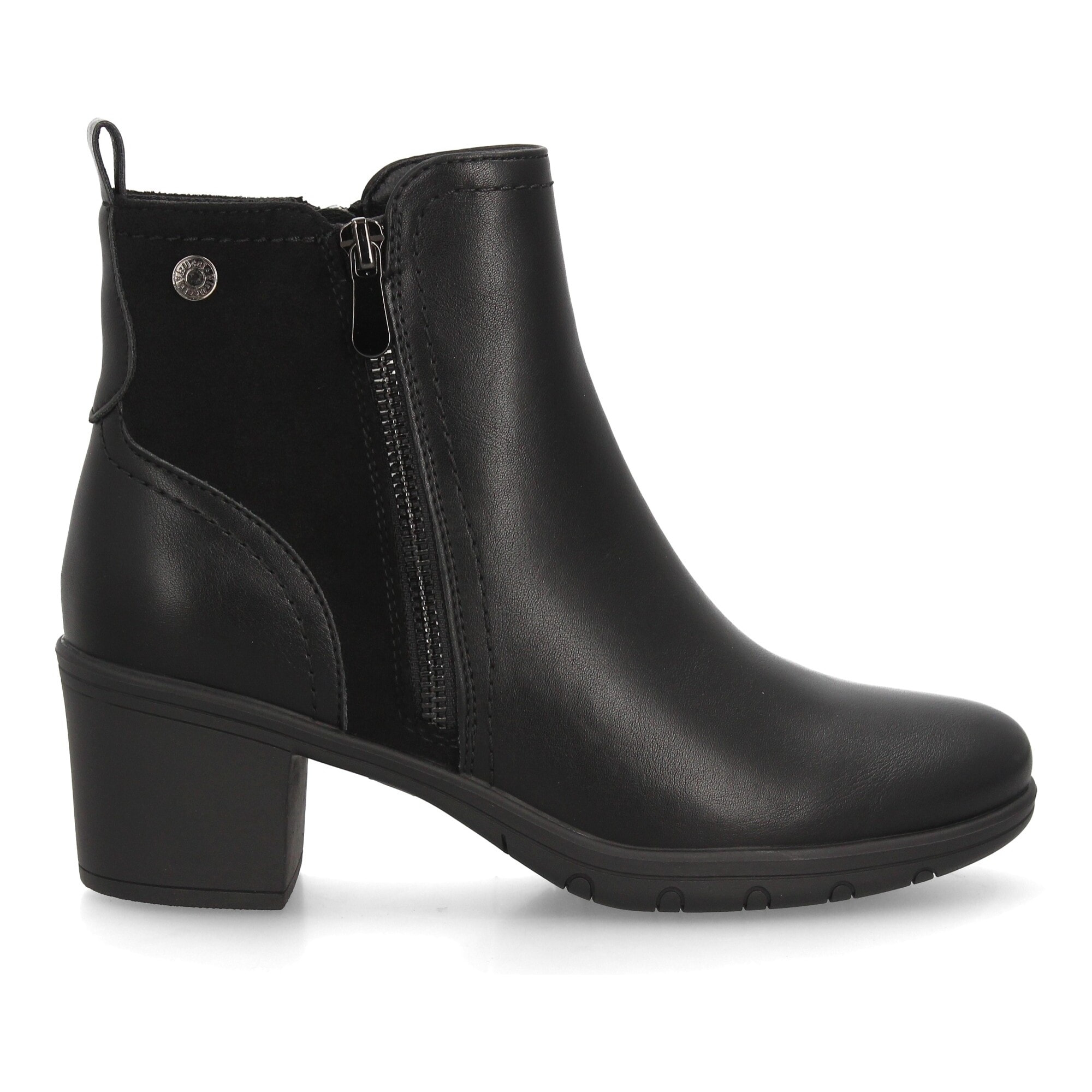 Botines elegantes con tacón ancho y cremallera