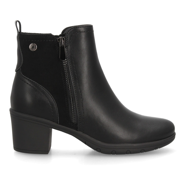 Botines elegantes con tacón ancho y cremallera