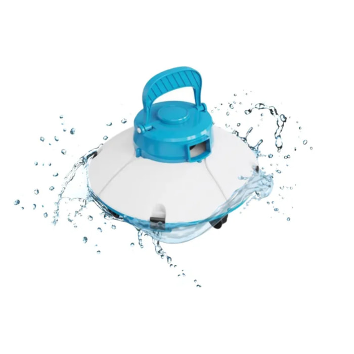 Bestway Robot piscine sans fil Frisbee bleu nettoyage fond plat 15 m² max