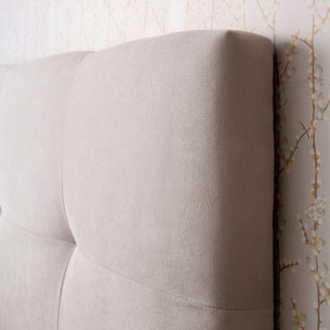 Tête de lit tapissée Maira -tableau de particules / mousse pu / textile-couleur beige 140 x 120 x 8 cm