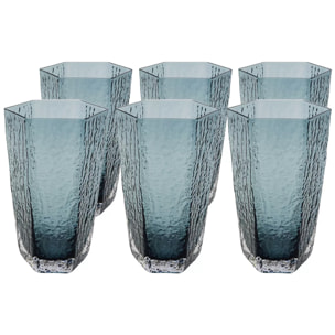 Verres hauts Cascata bleus set de 6 Kare Design