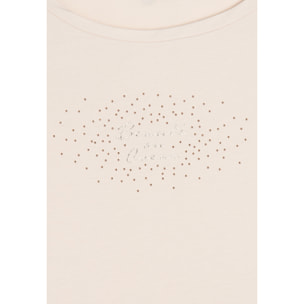 T-shirt senza maniche con dettagli dorati e animalier