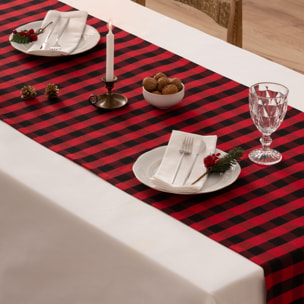Camino de mesa XENIA ROJO-NEGRO