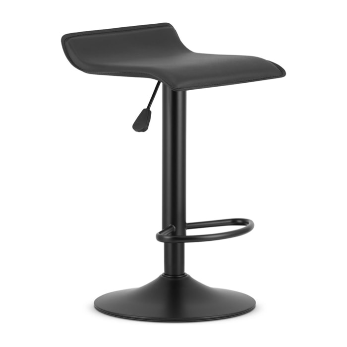 Set di 2 sgabelli bar FORT girevoli in ecopelle nera