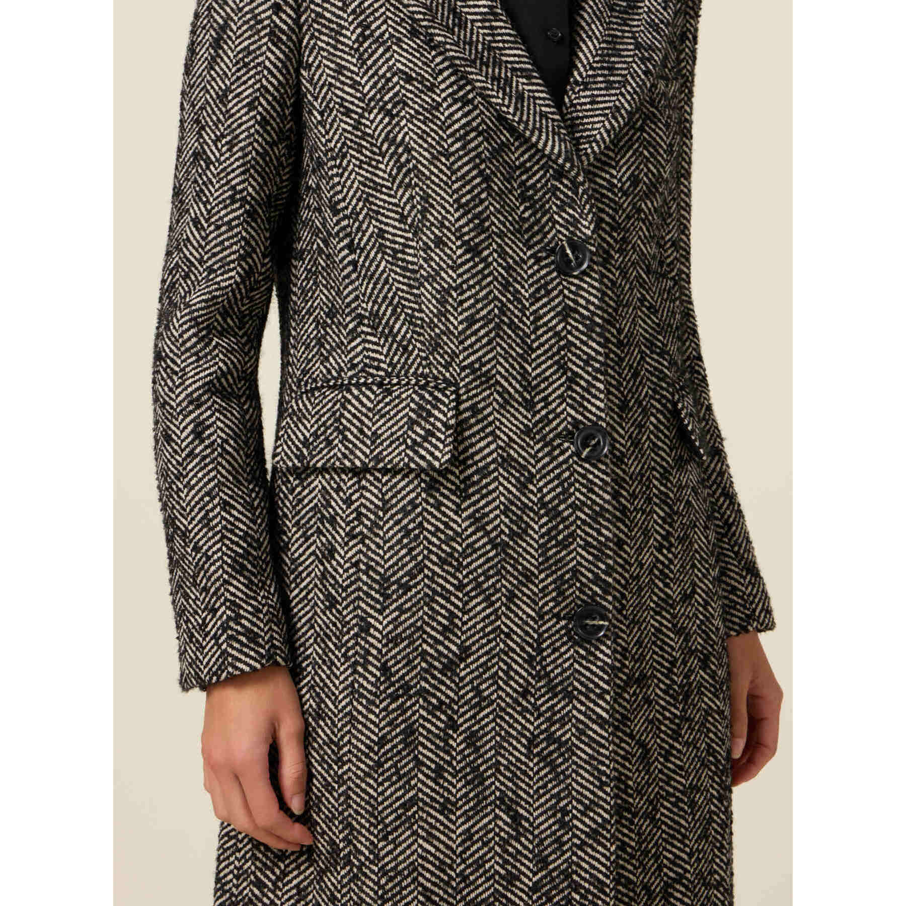 Oltre - Cappotto lungo spigato - Grigio