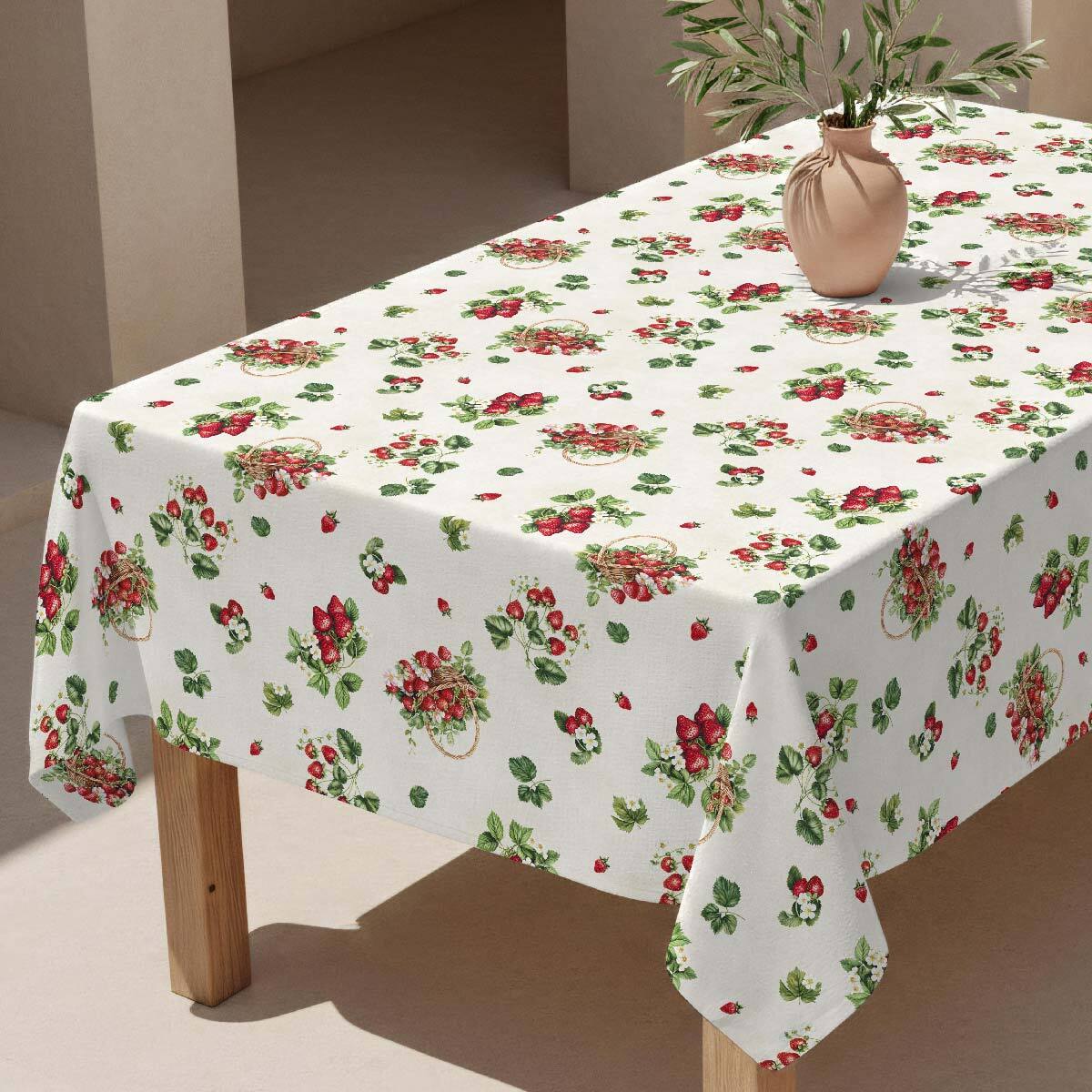 Mantel antimanchas Fresas - 100% algodón -