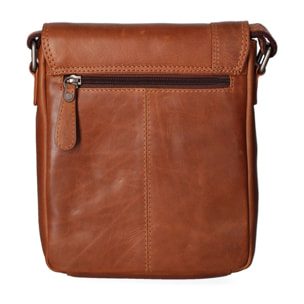 Borsa a tracolla uomo in vera pelle - Modello False - Casual - 20.0 x 25.0 x 6.0 cm