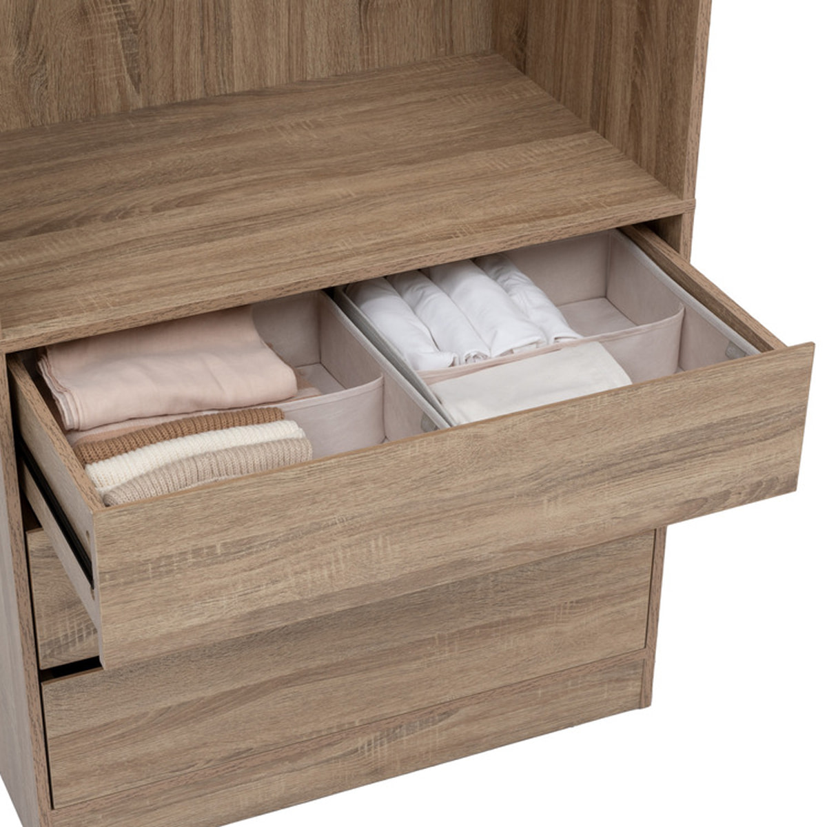 Rangement tiroir "Groomy" 2 compartiments beige 36x36cm