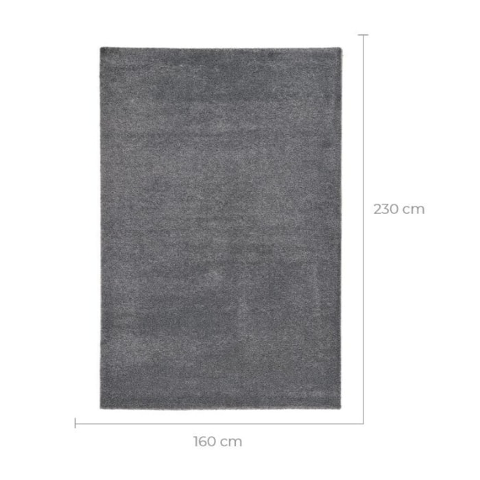 Tapis gris foncé Craie 160x230 cm