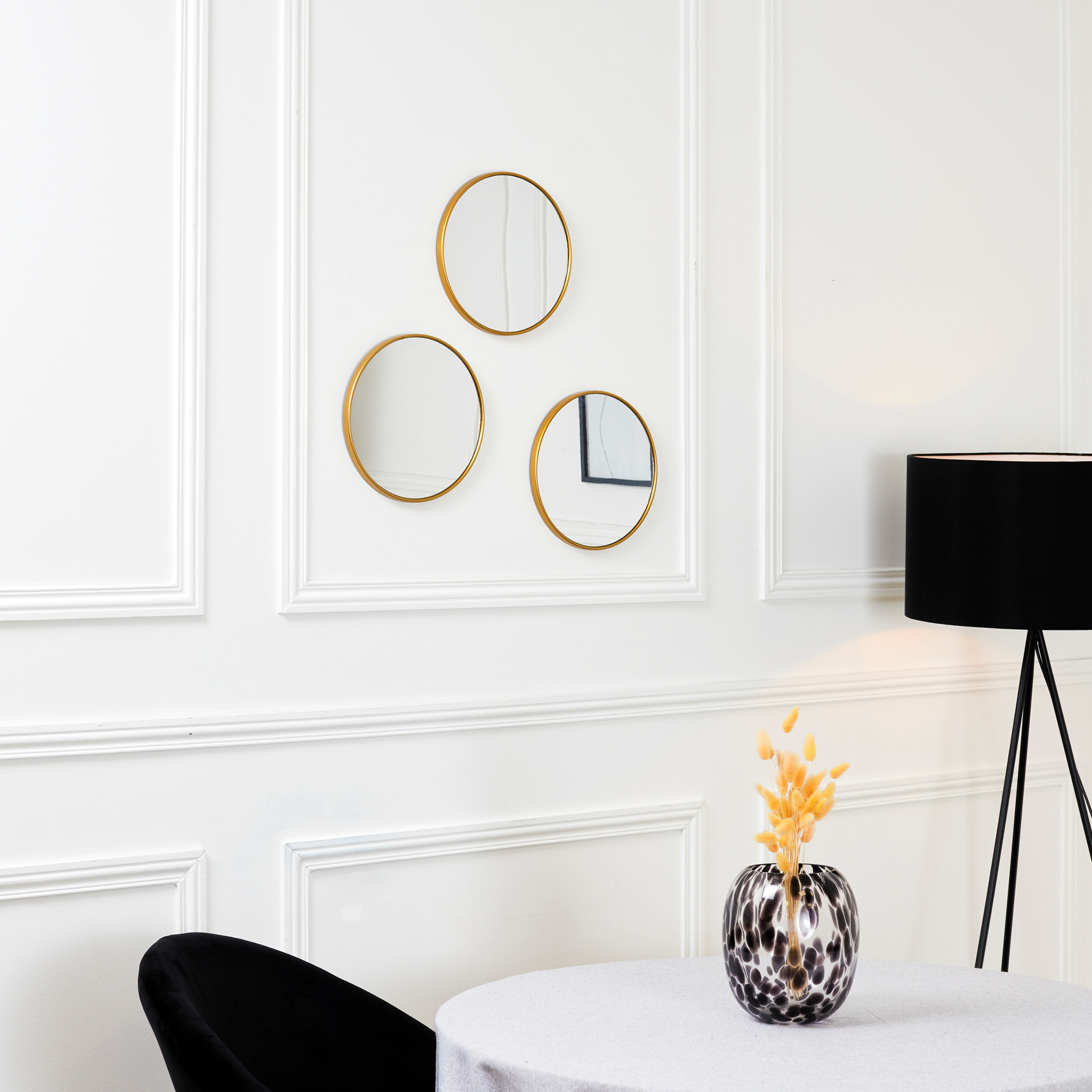 Miroir Dore Diametre 26cm